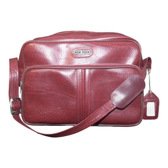 New Vista Other - Vintage New Vista Travel Bag Luggage Carry On Shoulder Bag Buregundy 15" GUC